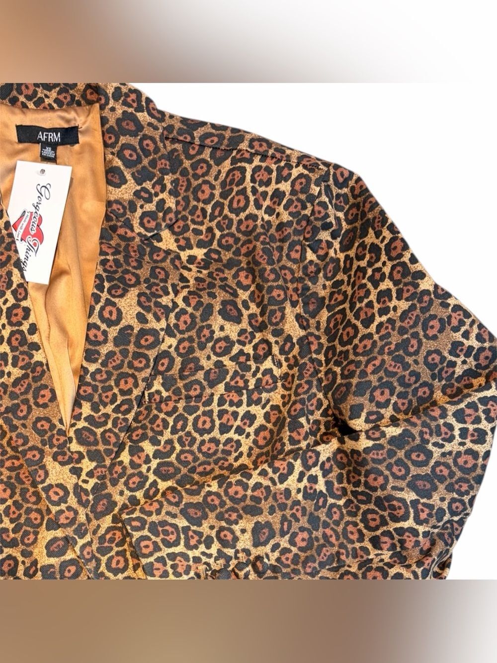 AFRM Oversized Leopard Print Blazer in Brown and Black